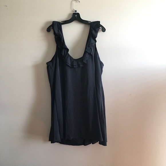 Black Ruffle Swim Dress - Picture 2 of 4